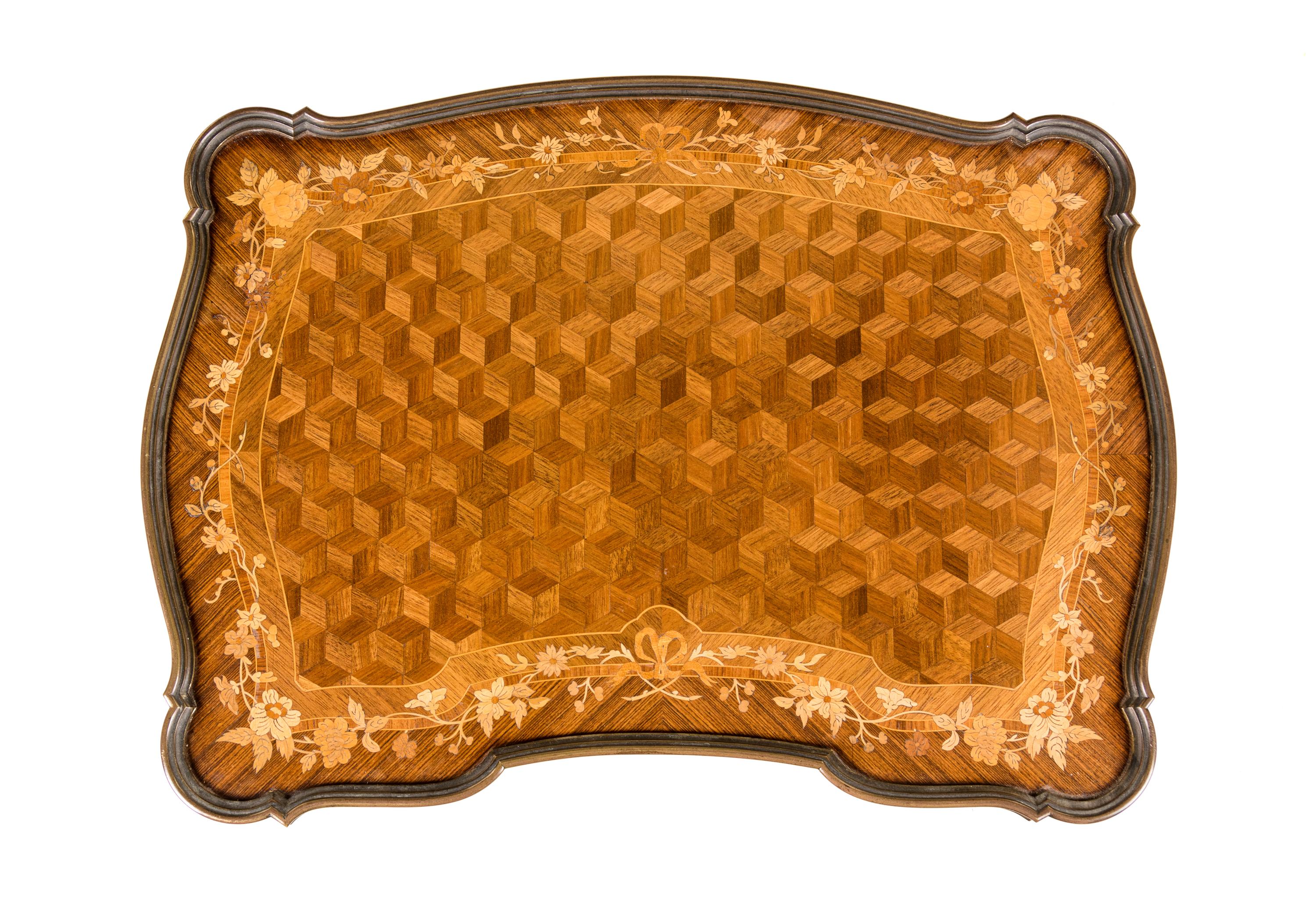A Louis XV/XVI Transitional Style Marquetry Writing Desk