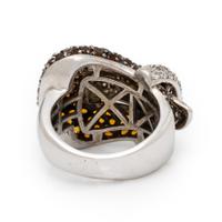 Diamond, Garnet, and White Gold Ring