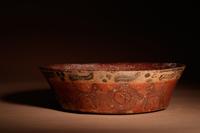 A Maya Polychrome Terracotta Bowl with Glyphs