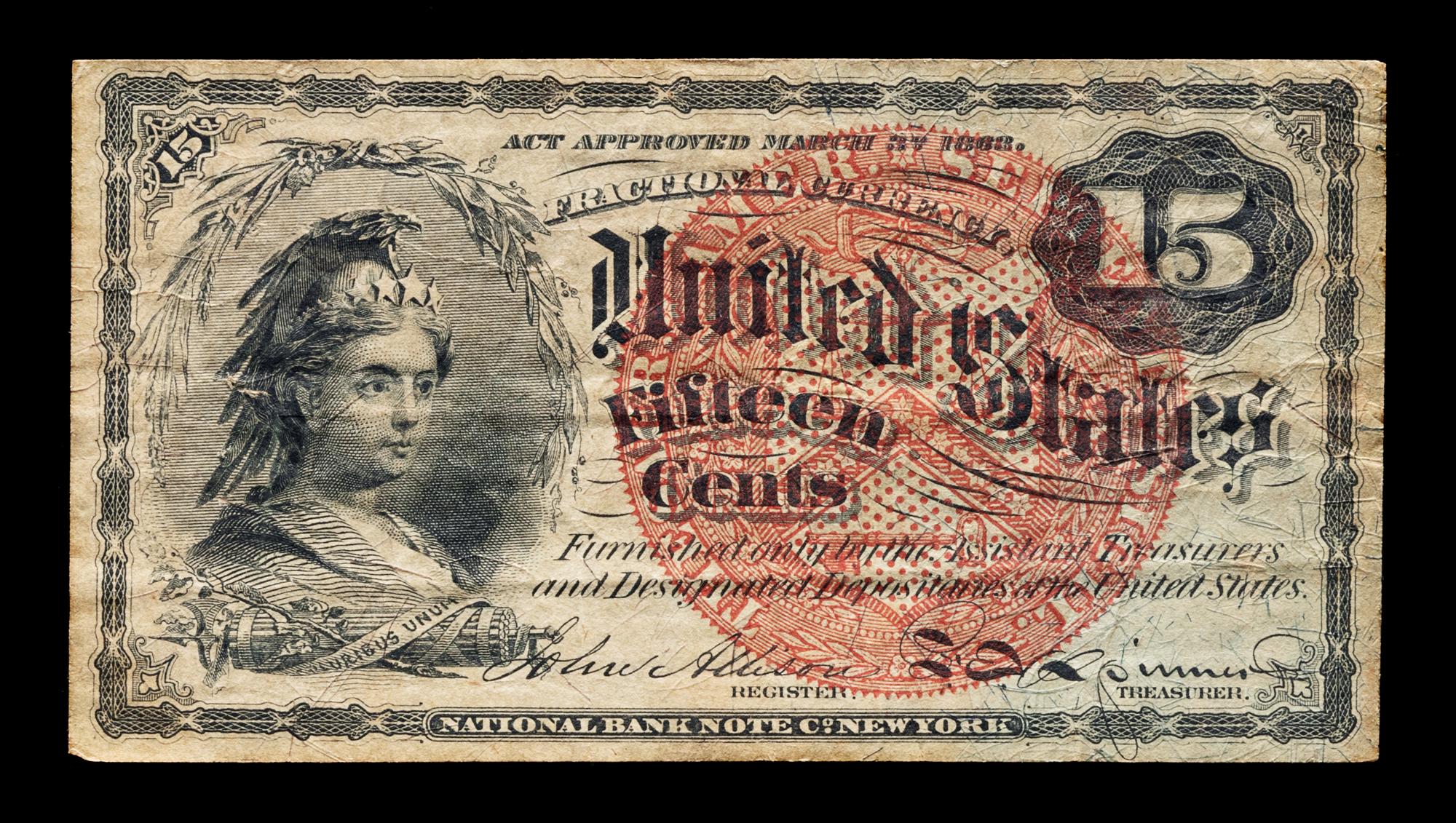 A Series 1863 United States Fractional 15c Note — FR. 1267