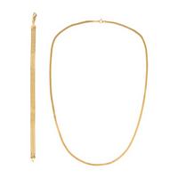 Yellow Gold Chain Necklace and Bracelet