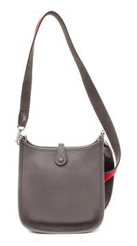 An Hermes Amazone Etain Taurillon Clemence Mini Evelyne Handbag, 6.7" x 7" x 2".