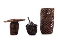 Four Japanese Bamboo Ikebana Baskets