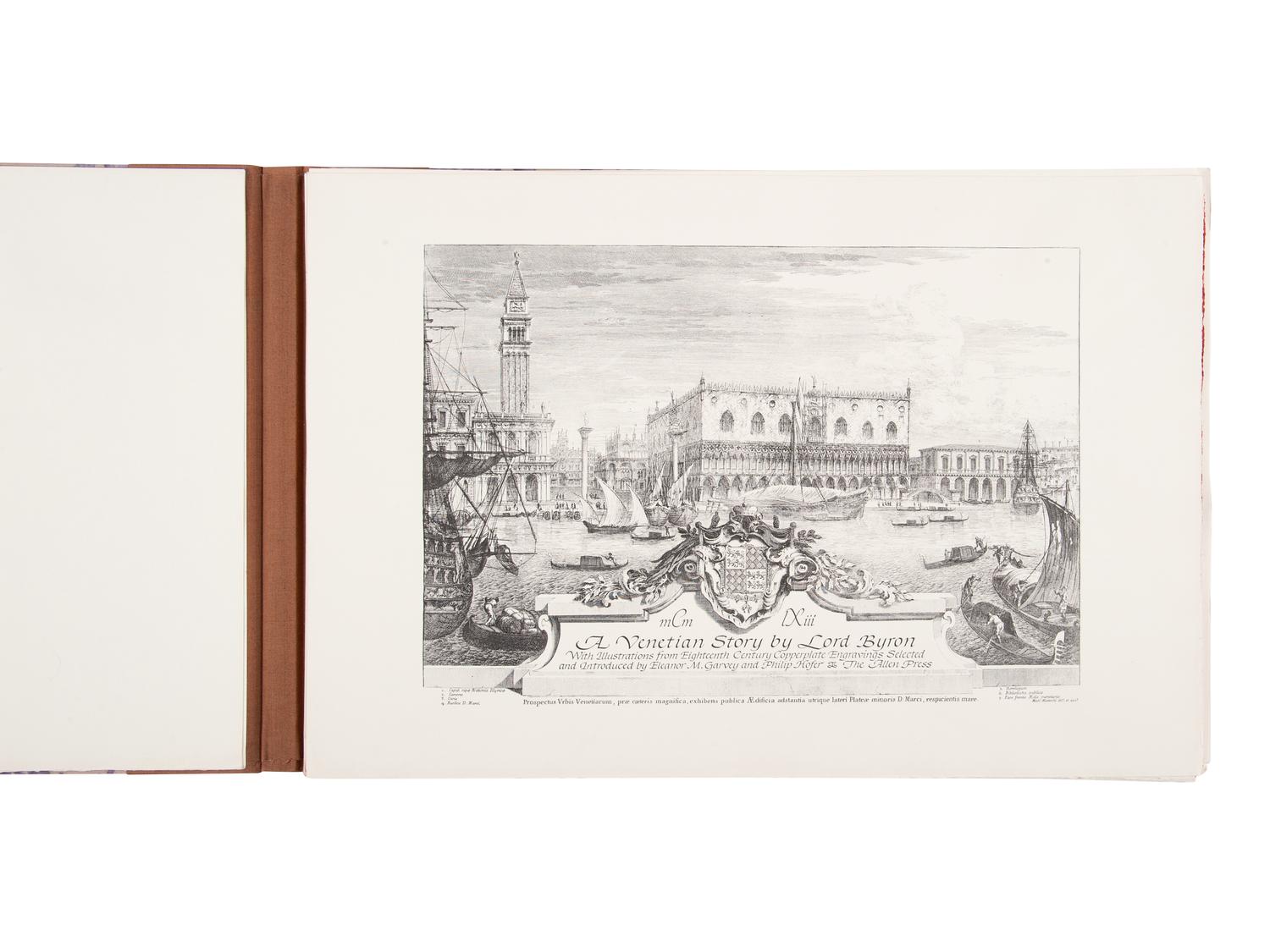 [ALLEN PRESS]. BYRON, George Gordon Noel, Lord (1788-1824). Beppo, a Venetian story . Kentfield, CA: The Allen Press, 1963.