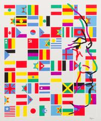 Yaacov Agam, (Israeli, b. 1928), Ben Gurion (folio containing 10 color silkscreens; each signed and numbered 154/540 in pencil to margi
