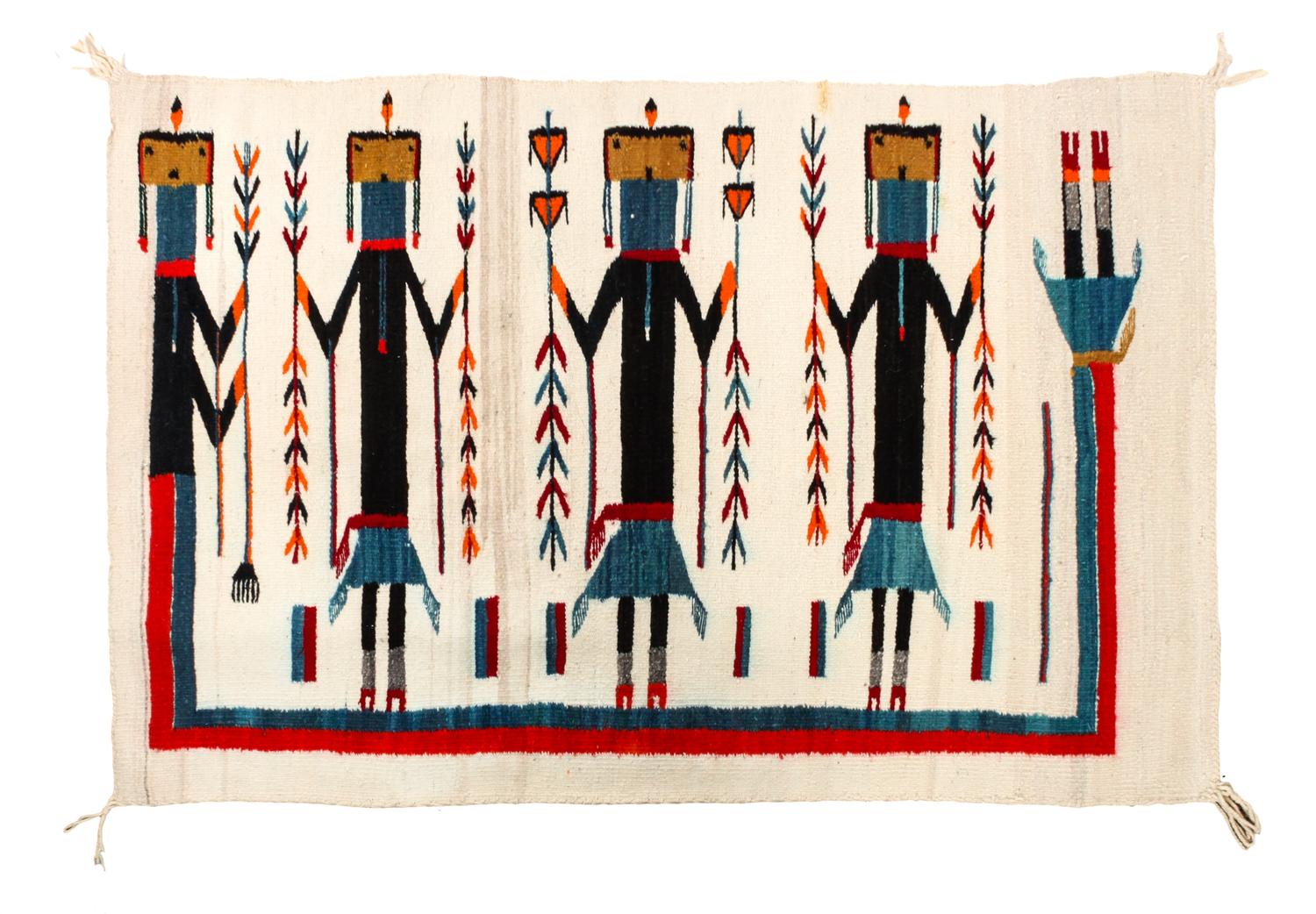 A Navajo Yei Rug 35 x 54 inches — MID 20TH CENTURY