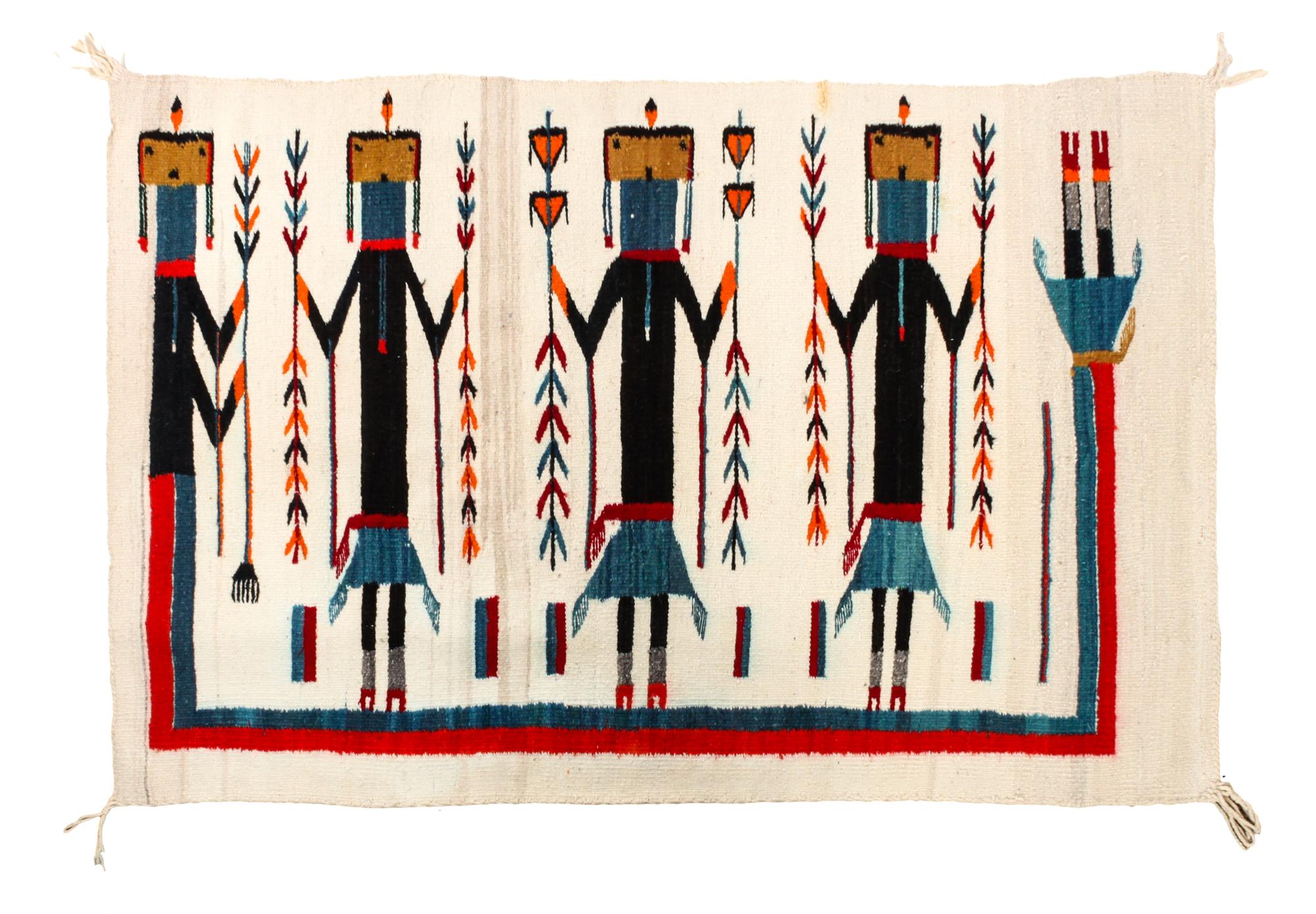 A Navajo Yei Rug 35 x 54 inches — MID 20TH CENTURY