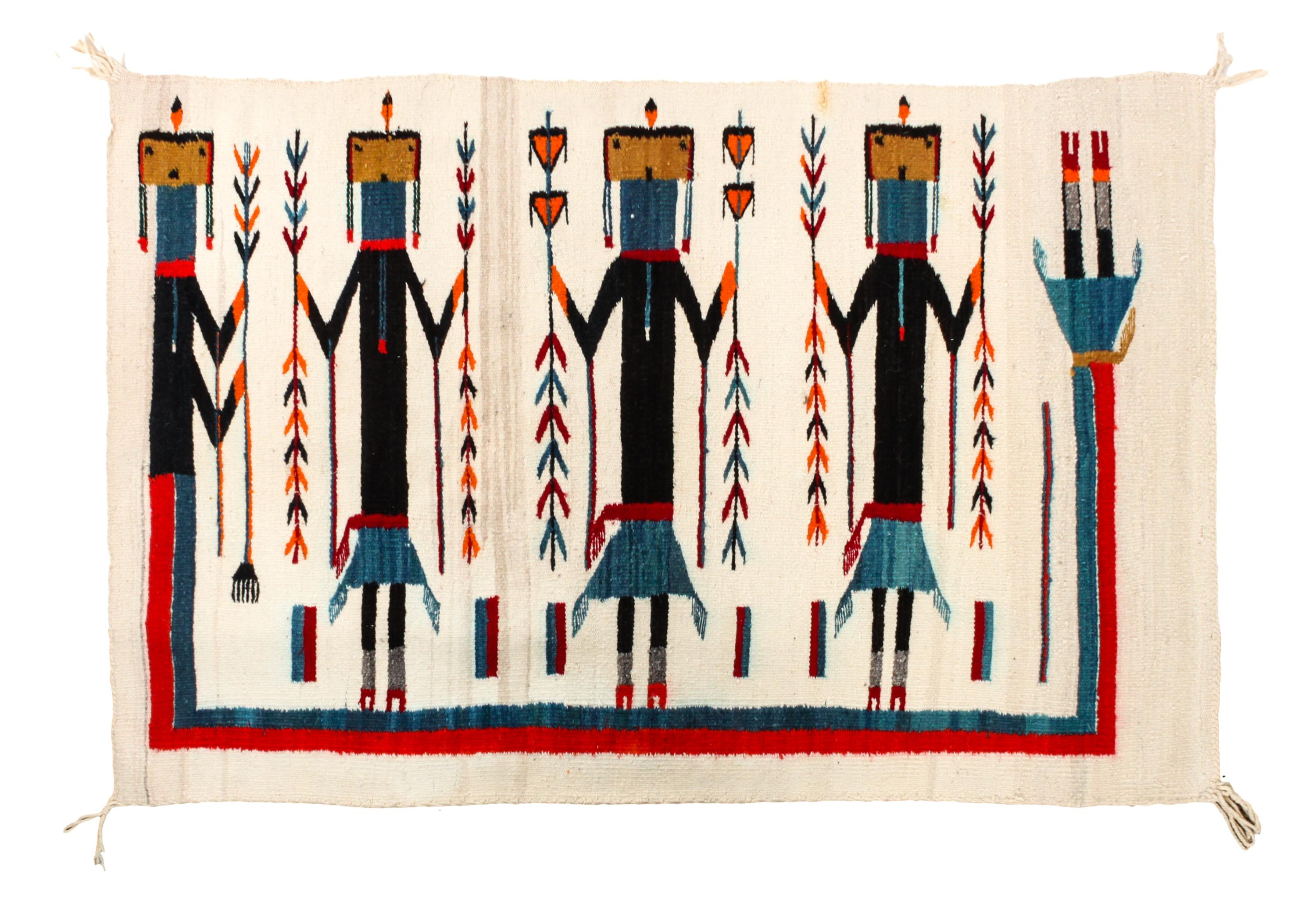 A Navajo Yei Rug 35 x 54 inches — MID 20TH CENTURY