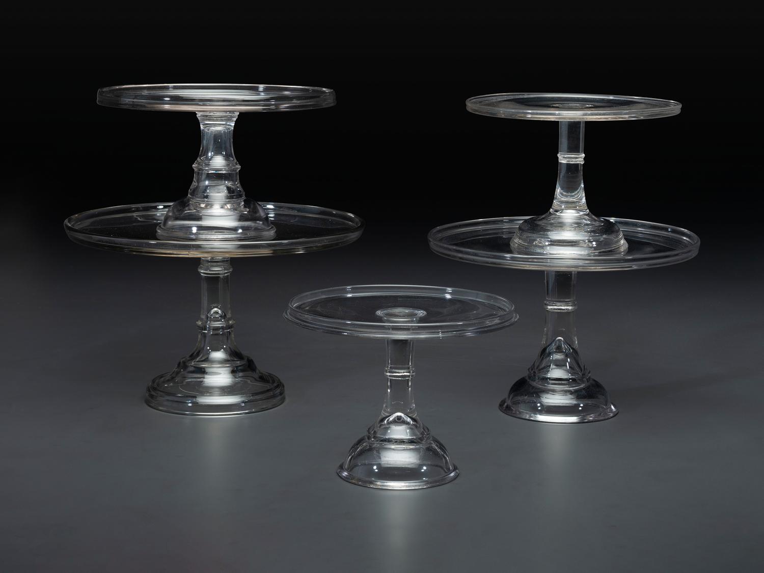 Five Graduated Molded Glass Cake Stands