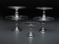 Five Graduated Molded Glass Cake Stands