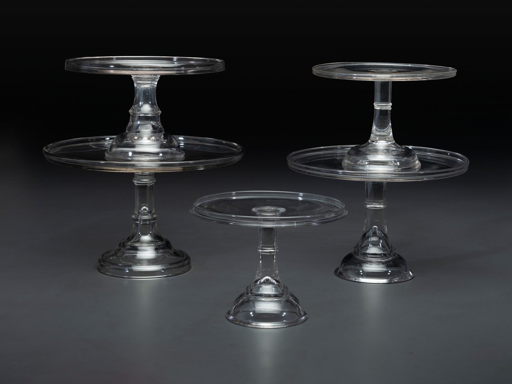 Five Graduated Molded Glass Cake Stands