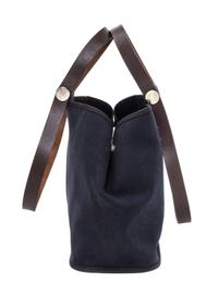 An Hermes Black Canvas Cabag Elan Tote, 10" x 14" x 5.5".
