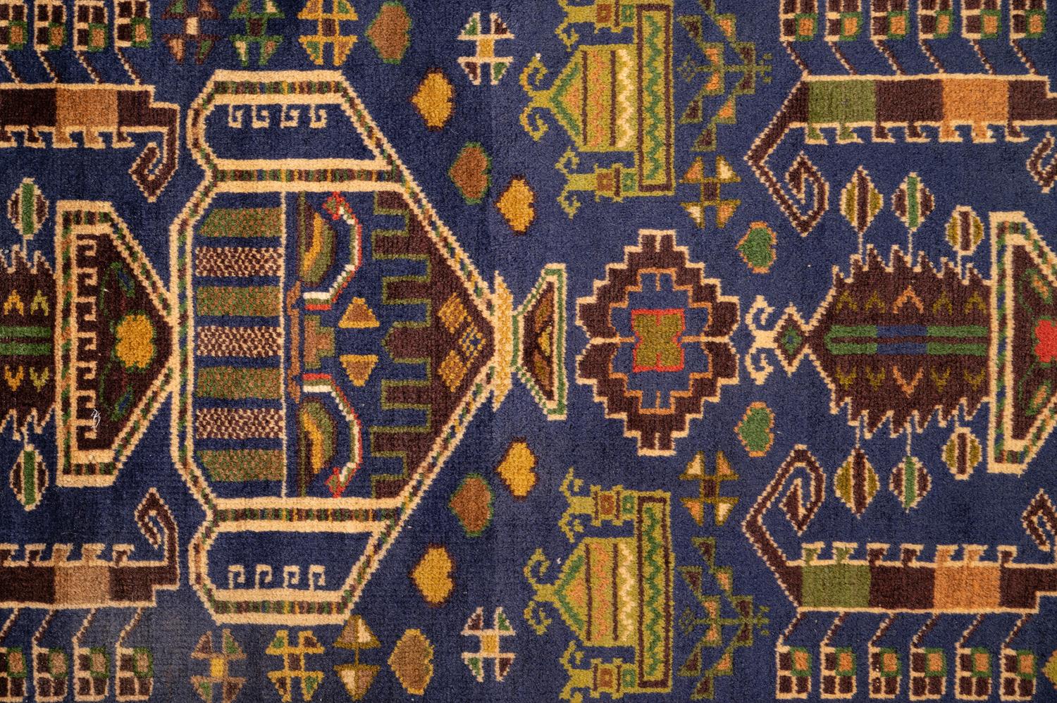Four Turkish Wool Mats and a Baluch Design Wool Mat