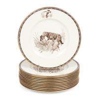 A Set of Twelve Wedgwood The American Sporting Dog Porcelain Plates