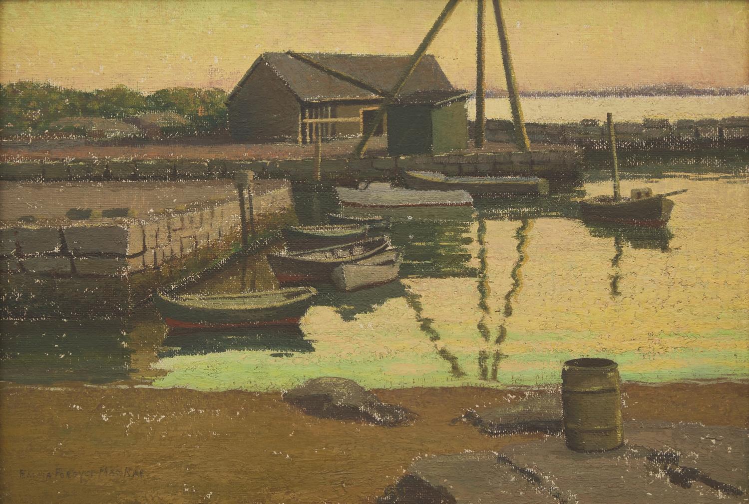 Emma Fordyce MacRae (American, 1887–1974) — Slacktime at Ebb Tide (Pigeon Cove) , 1961