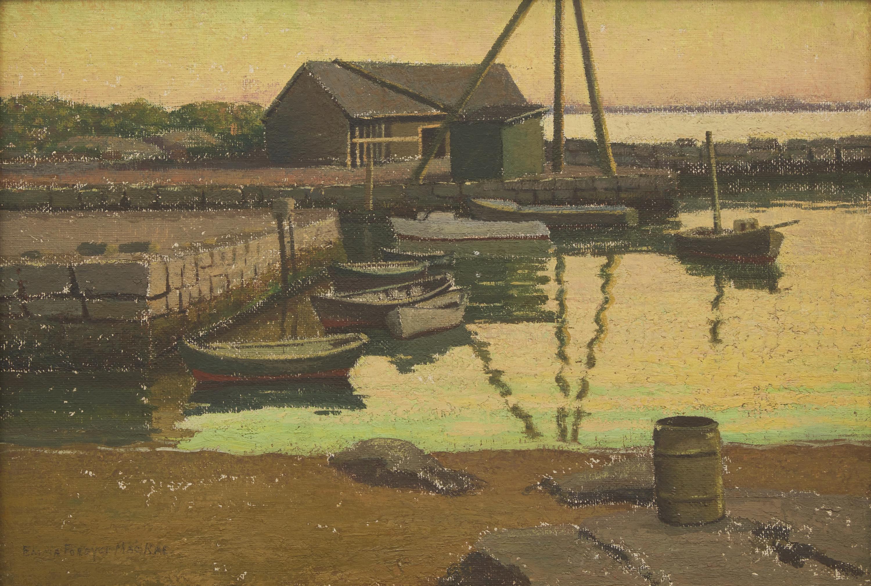 Emma Fordyce MacRae (American, 1887–1974) — Slacktime at Ebb Tide (Pigeon Cove) , 1961