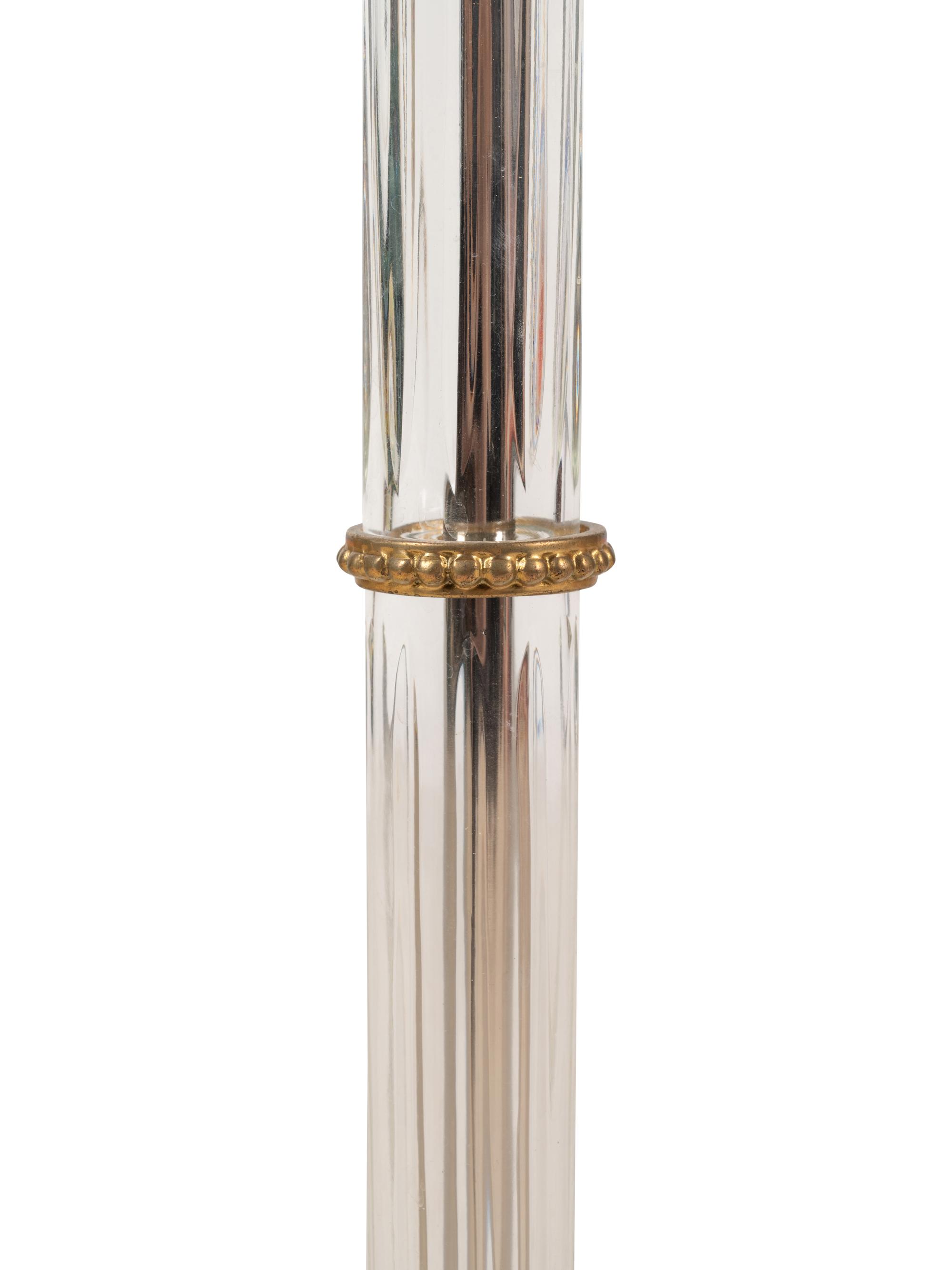 A Pair of John-Richard Gilt Metal and Glass Candlesticks