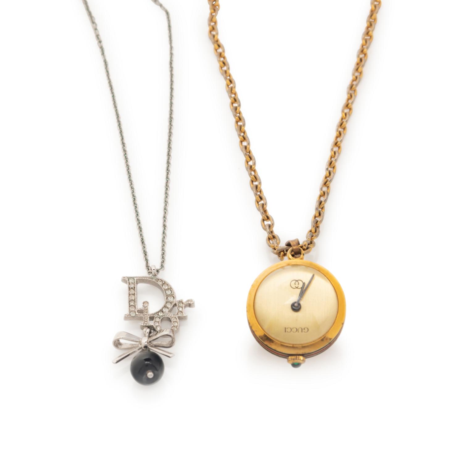 Two Designer Costume Necklaces by Dior and Gucci