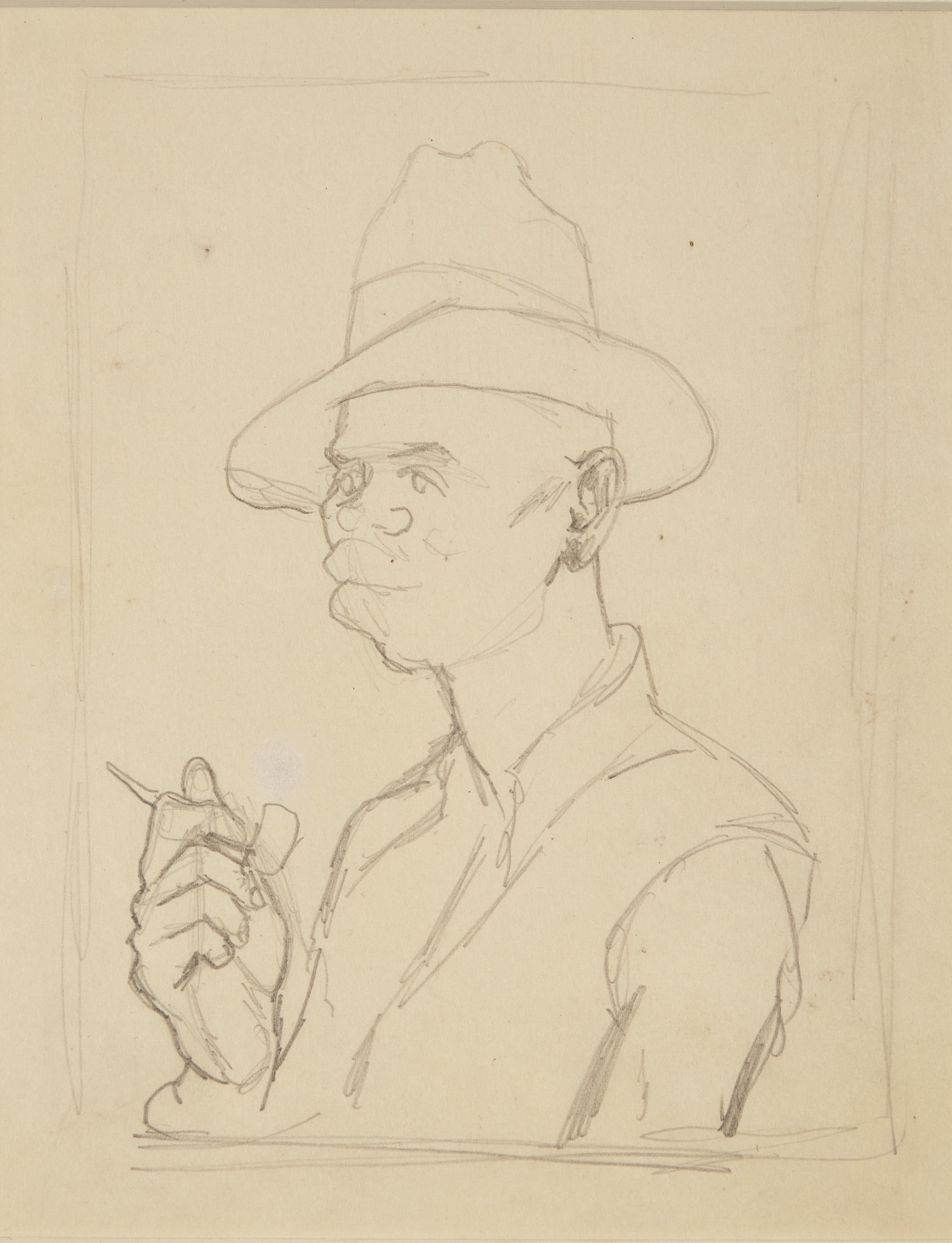 Three Works: The Smoker; together with Two Sketches of a Nude (3)