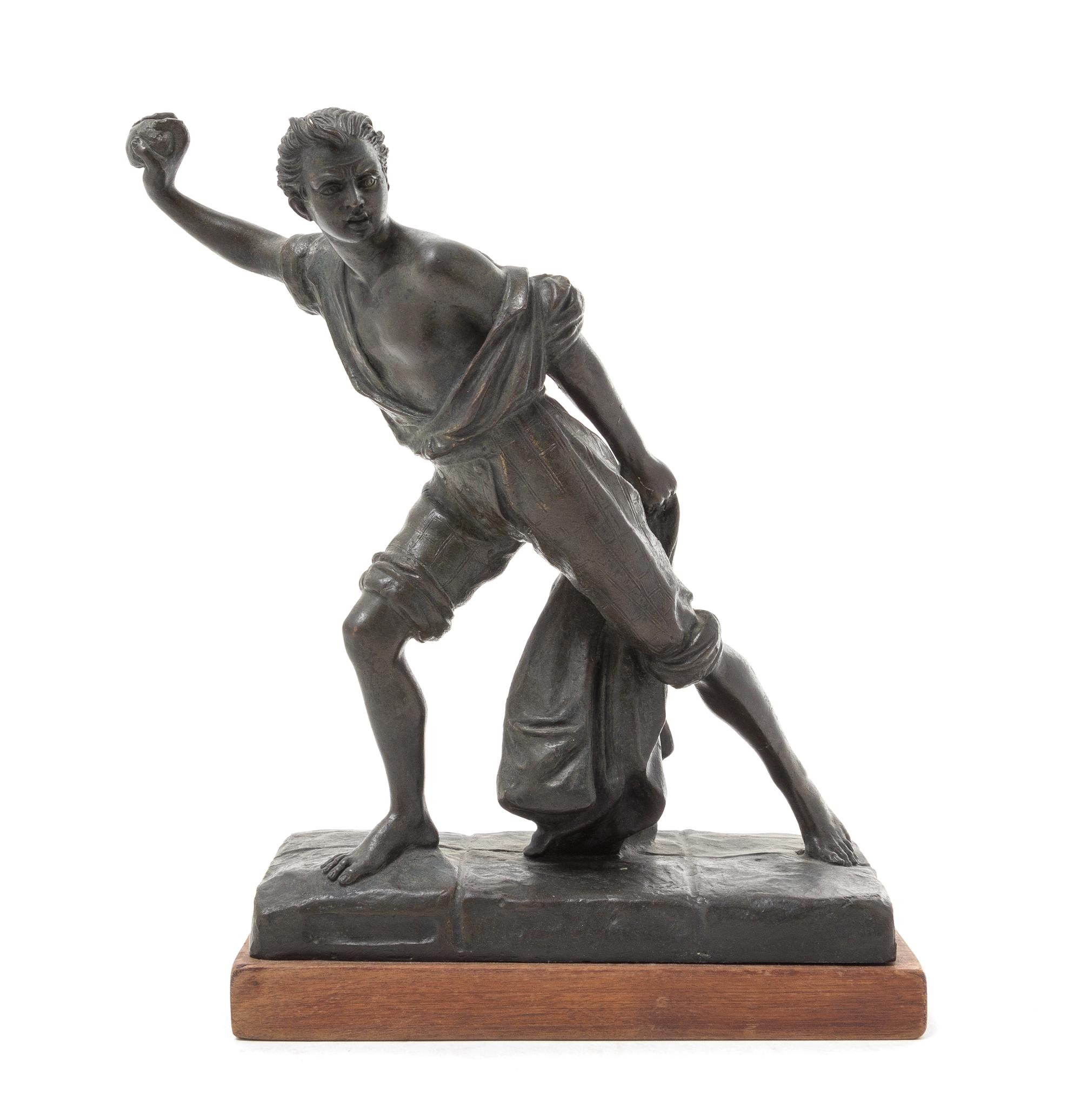 A French Cast Metal Figure Height 11 inches.