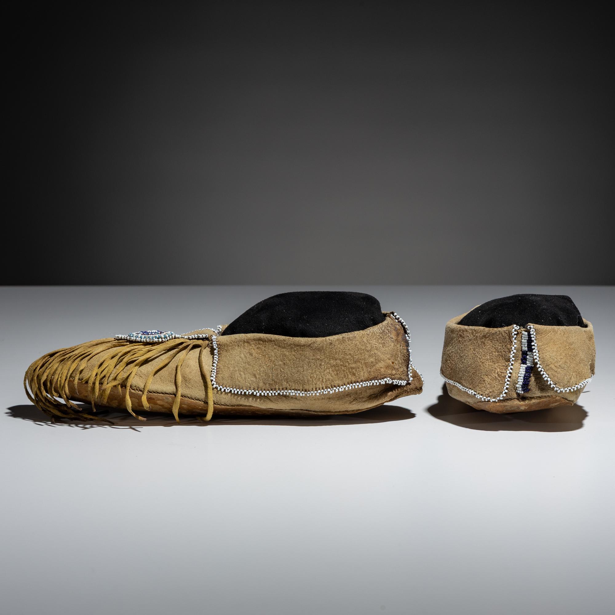 Comanche Beaded Hide Moccasins