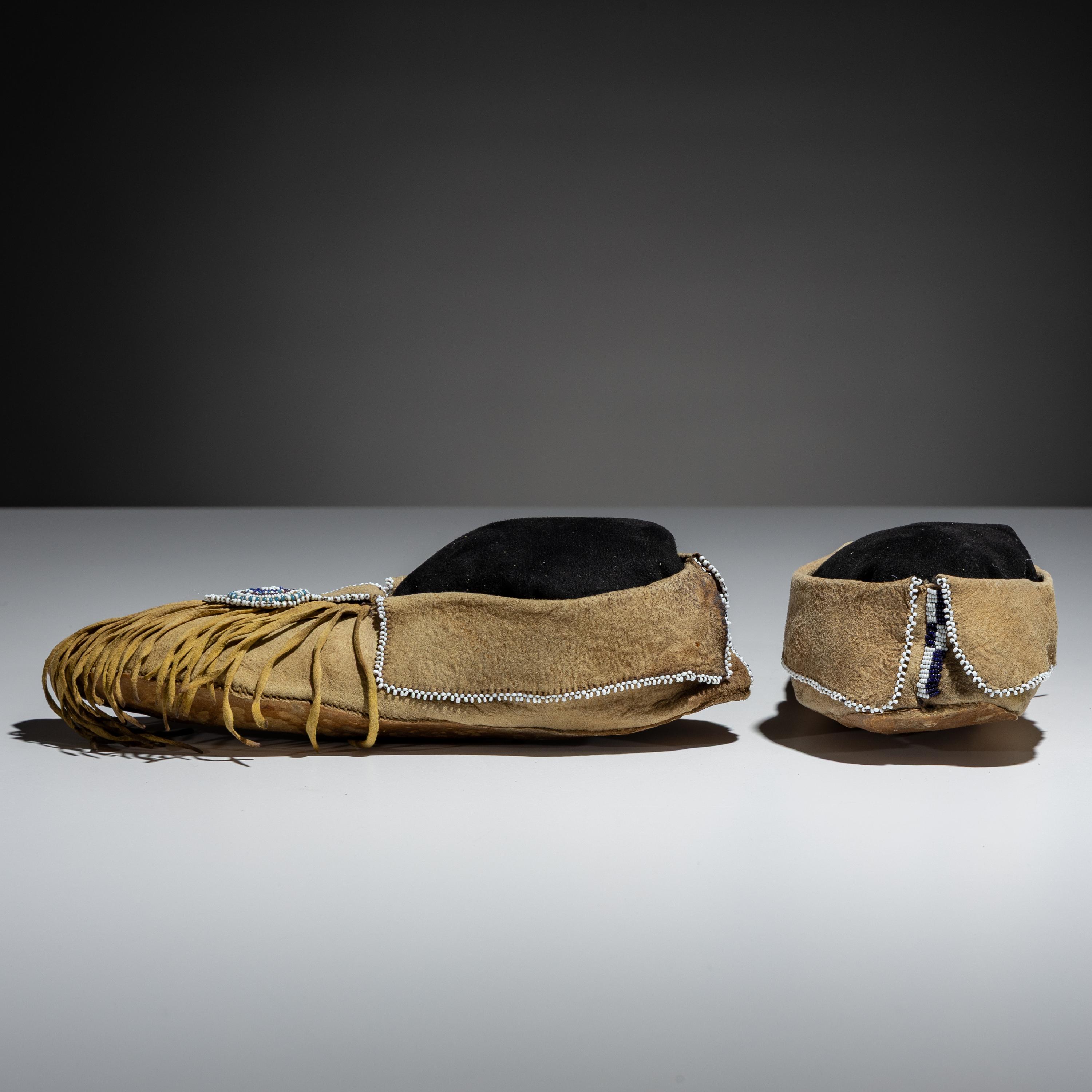 Comanche Beaded Hide Moccasins