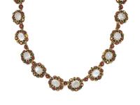 MOONSTONE AND ENAMEL NECKLACE