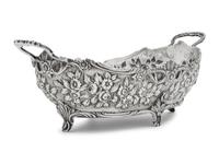 An S. Kirk and Son Coin Silver Repousse Twin-Handled Serving Bowl