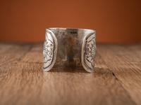 Navajo Heavily Stamped Silver Cuff Bracelet