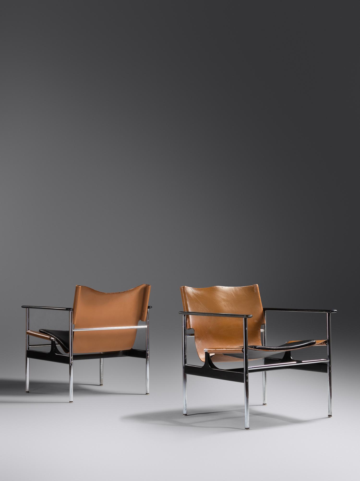 Pair of Sling Chairs, model 657 Knoll International, USA