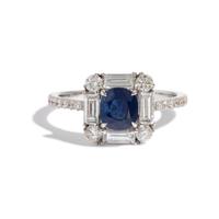 UNHEATED BURMESE SAPPHIRE AND DIAMOND RING
