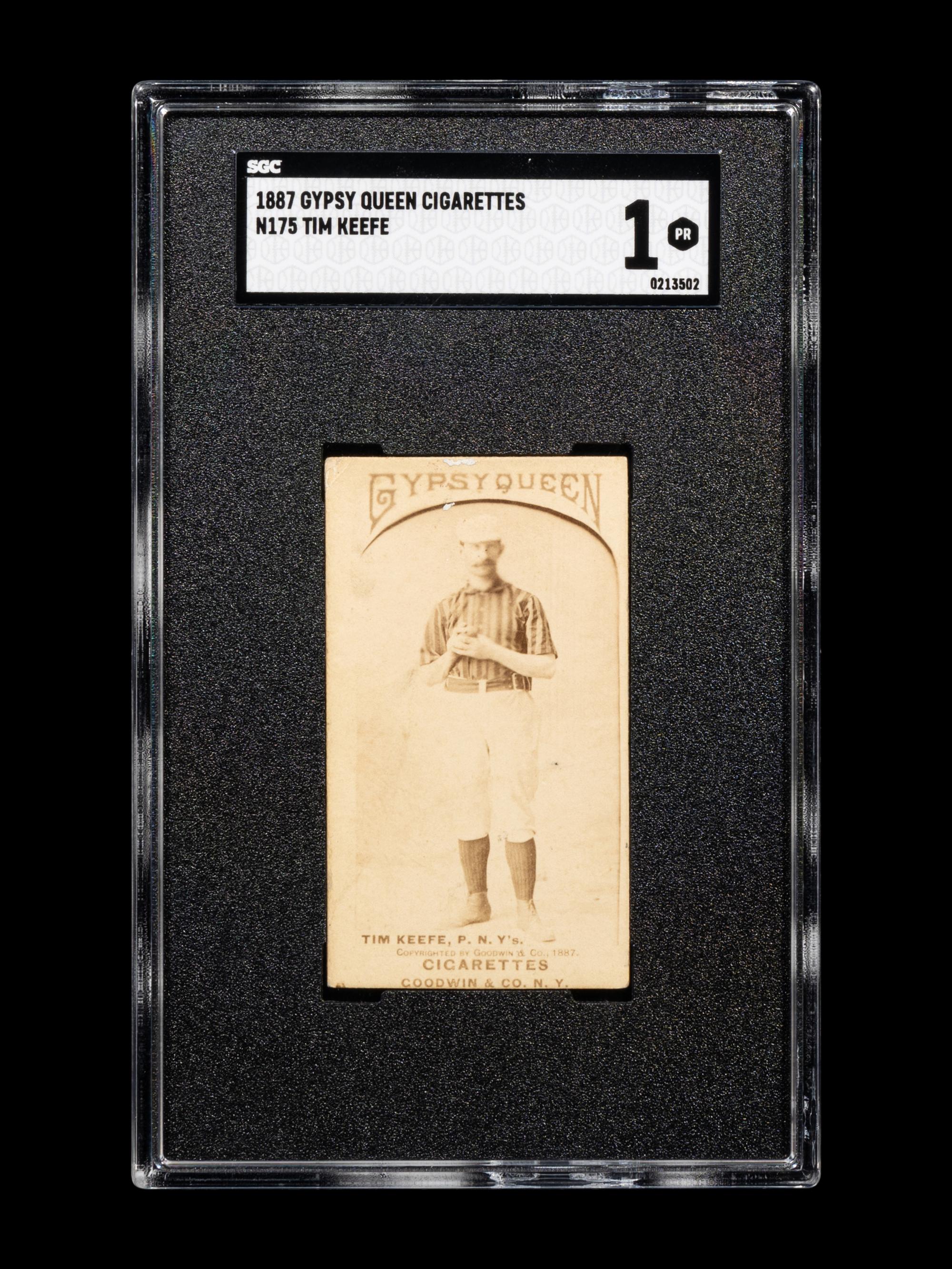An 1887 Gypsy Queen Cigarettes N175 Tim Keefe Baseball Card (SGC 1) POP 1 In SGC