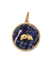 SODALITE AND DIAMOND PISCES PENDANT