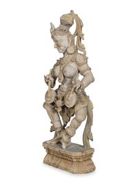 A Large South Indian Carved Goddess Figure