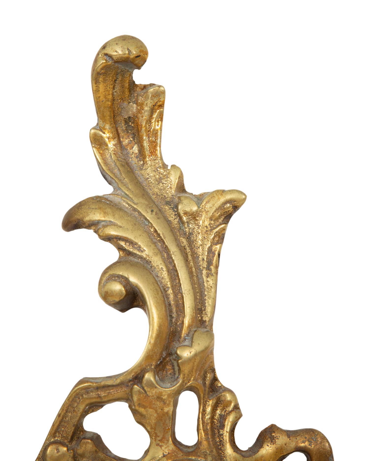 A Pair of Louis XV Style Gilt Bronze Chenets