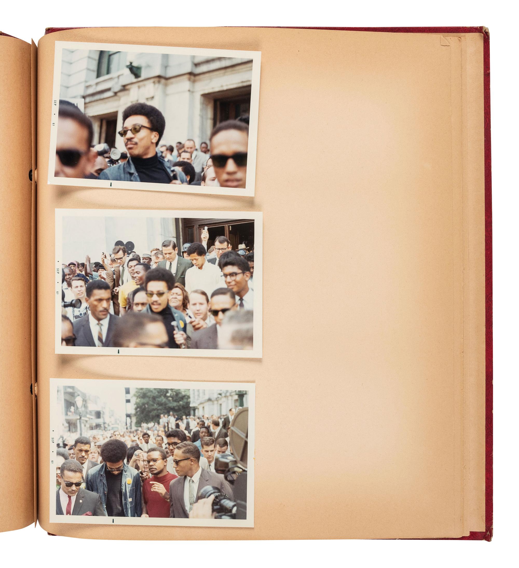 [KING, Martin Luther, Jr. (1929-1968)] - [CIVIL RIGHTS]. Photograph album documenting the National Conference for New Politics, Chicago, IL, 31 August-4 September 1967. Highlighted by 5 photographs of Dr. Martin Luther King, Jr.