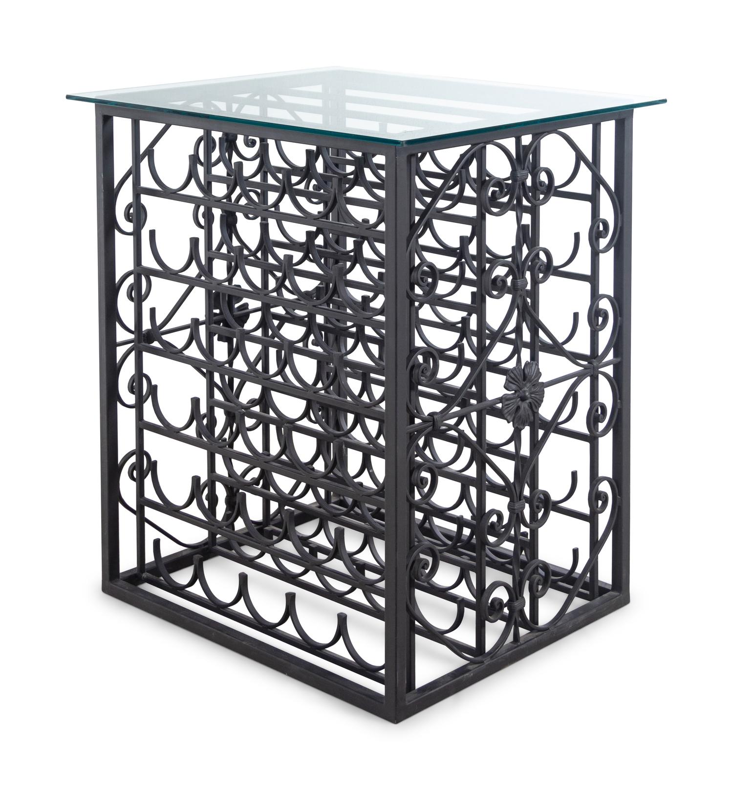 A Wrought-Iron 60-Bottle Wine Rack