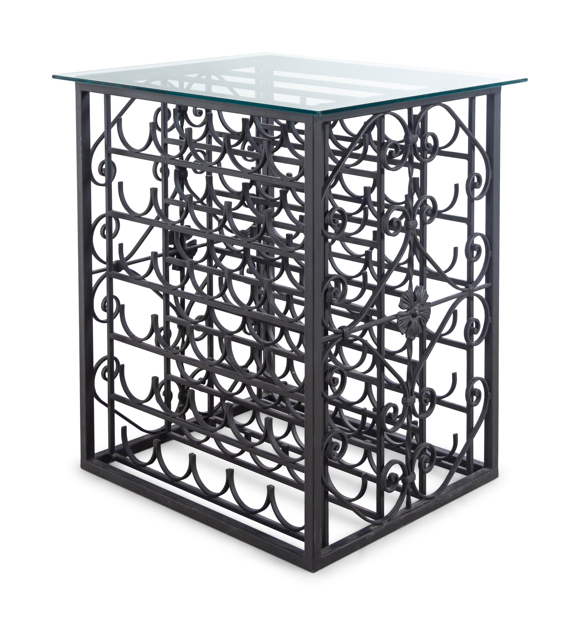 A Wrought-Iron 60-Bottle Wine Rack