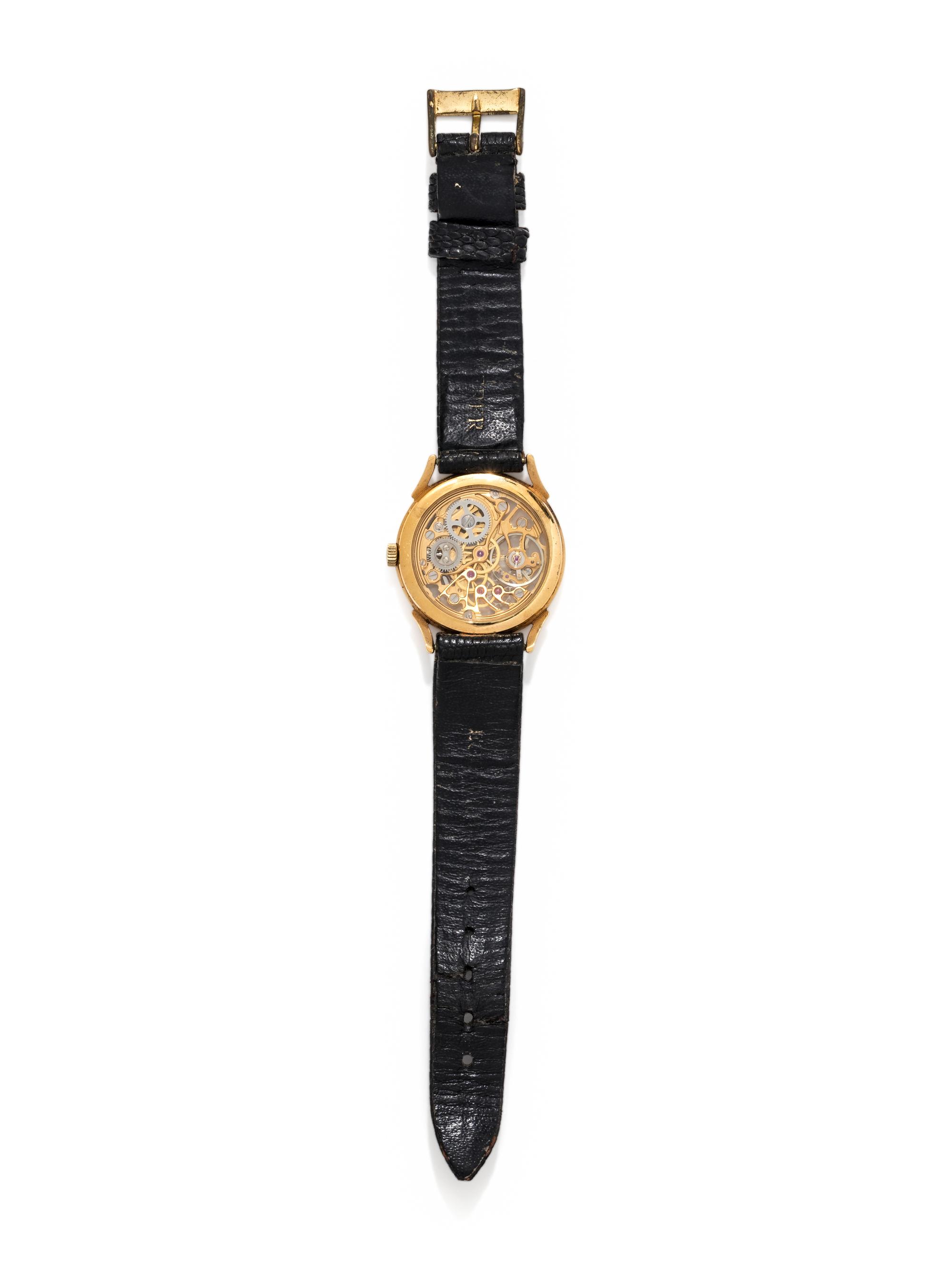 BUCHERER, GOLD-PLATED SKELETON WRISTWATCH