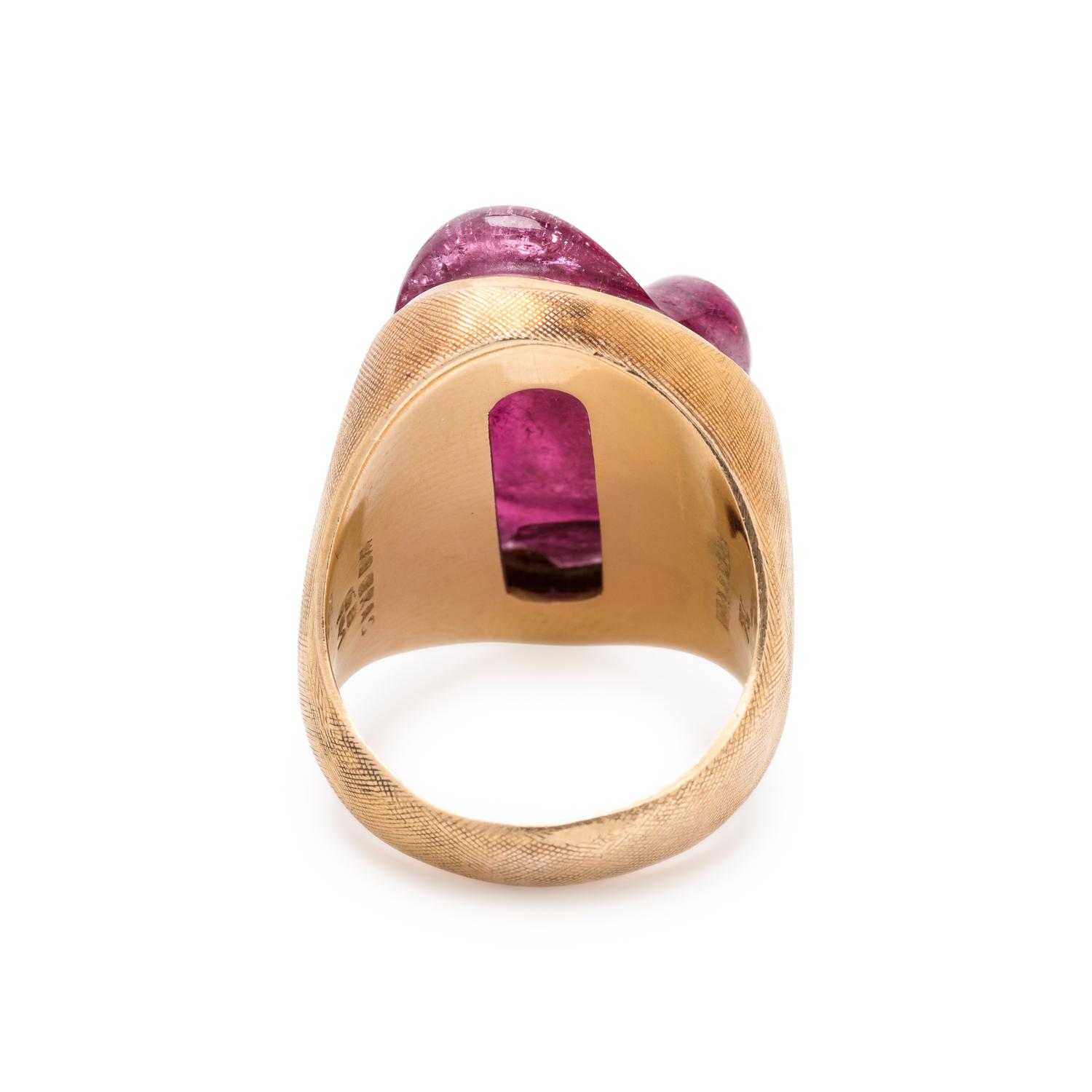 BURLE MARX, YELLOW GOLD AND TOURMALINE RING