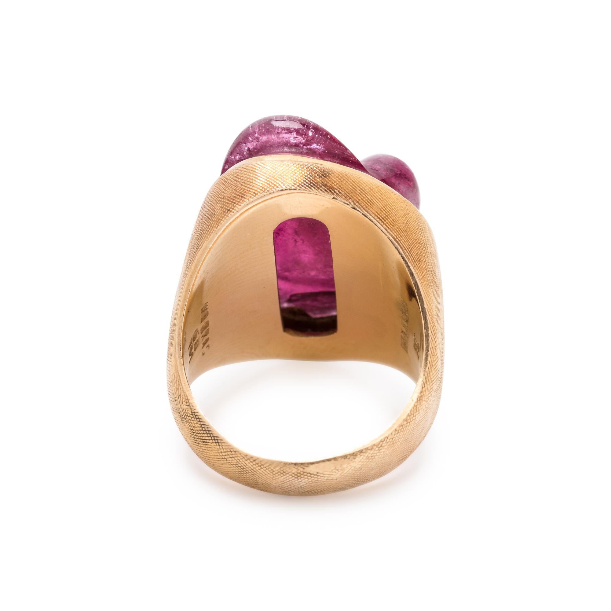 BURLE MARX, YELLOW GOLD AND TOURMALINE RING