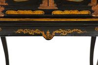 An Edwardian Polychromed Lacquer and Parcel Gilt Chinoiserie Cabinet on Stand