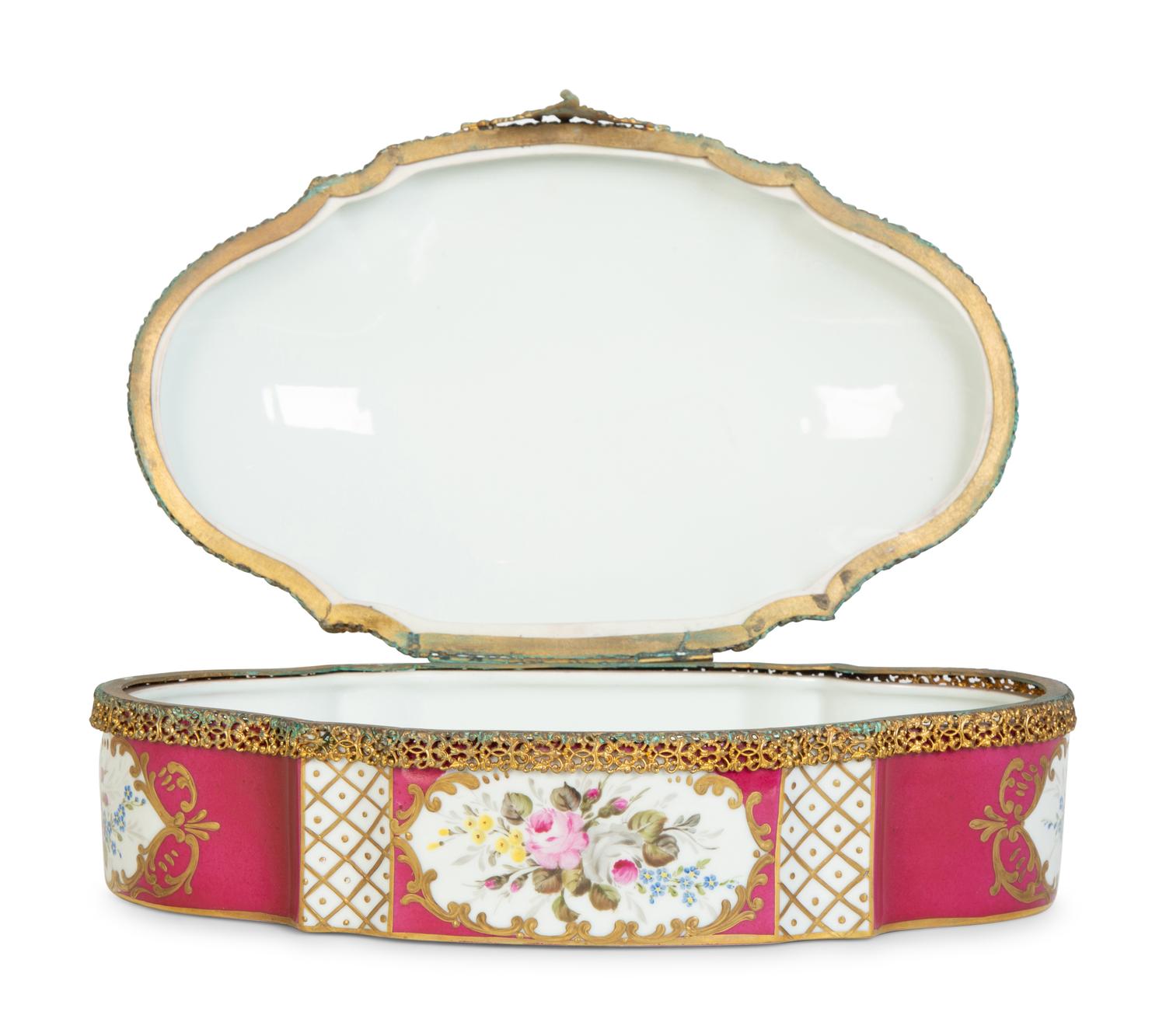 A Sèvres Style Porcelain Table Casket