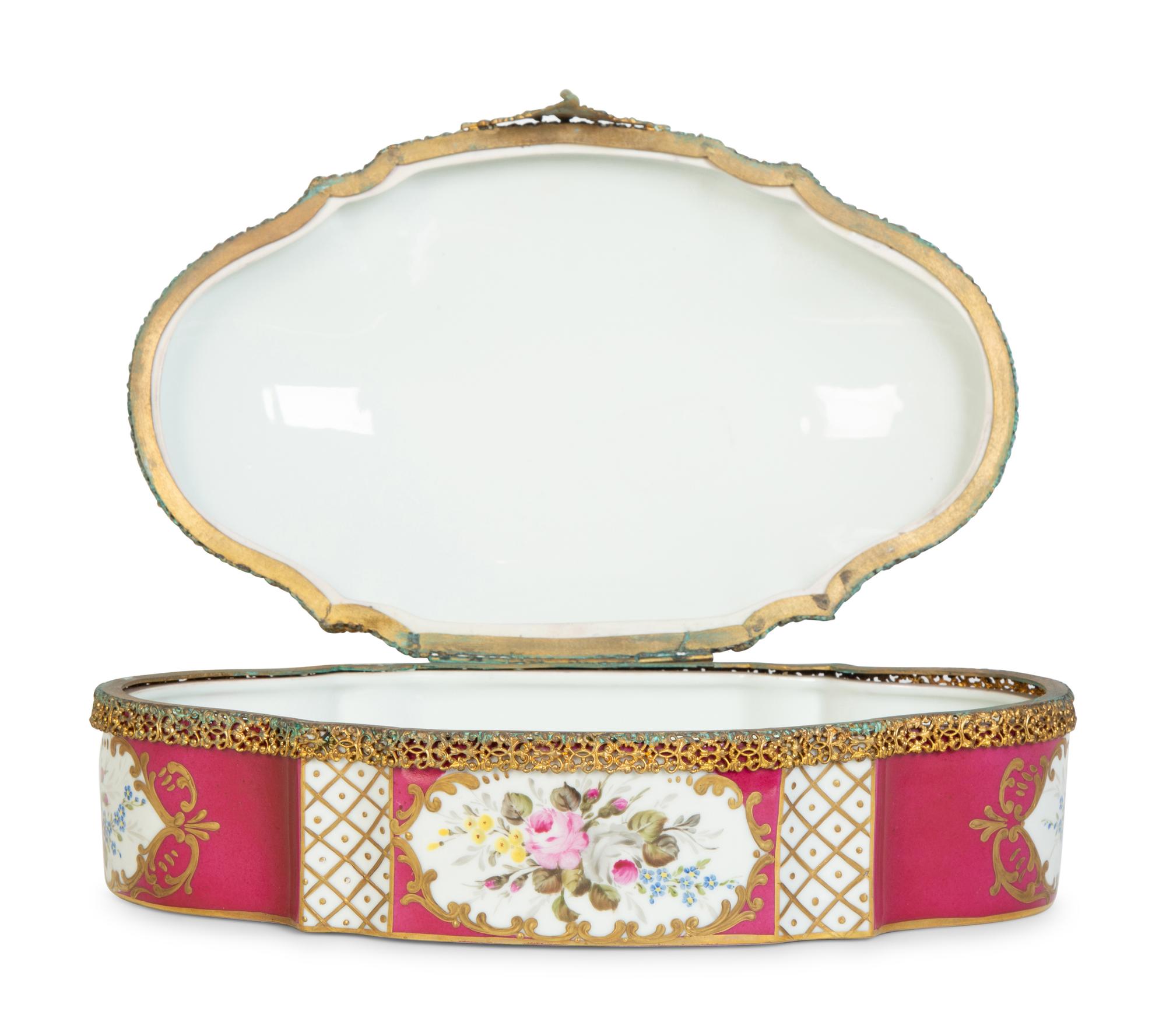 A Sèvres Style Porcelain Table Casket