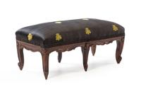 A Louis XV Style Walnut Foot Stool Width 20 1/2 inches. — LATE 19TH CENTURY