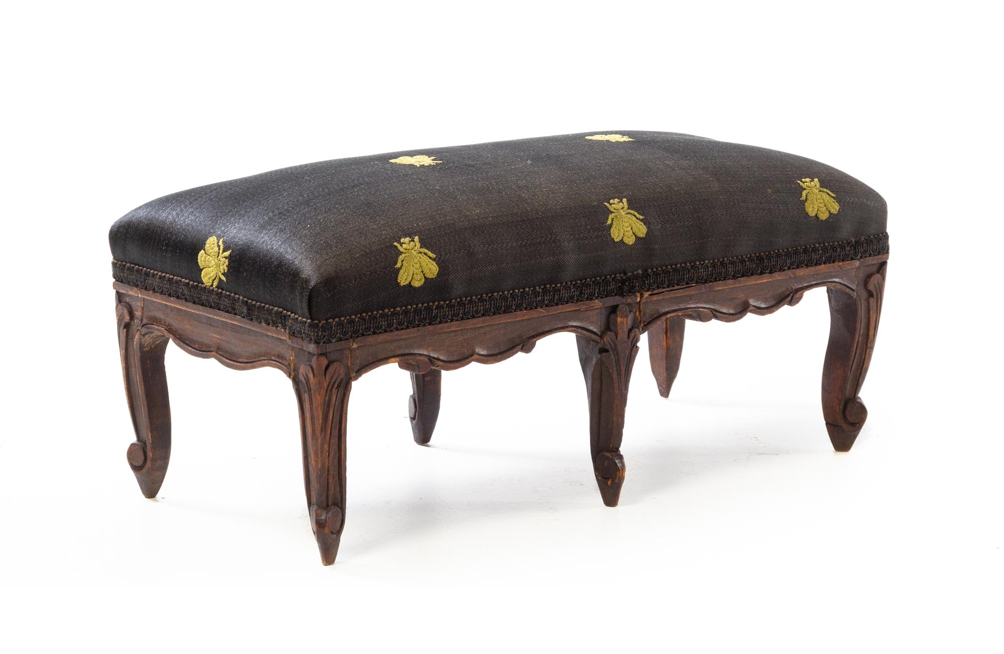 A Louis XV Style Walnut Foot Stool Width 20 1/2 inches. — LATE 19TH CENTURY