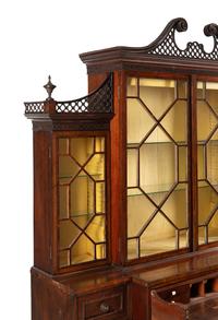 A George III Mahogany Breakfront Bureau Bookcase