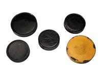 Five Continental Lacquered Papier Mache Snuff Boxes