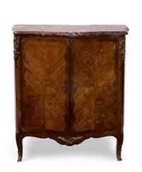 A Louis XV/XVI Transitional Style Marquetry Cabinet — 19TH CENTURY