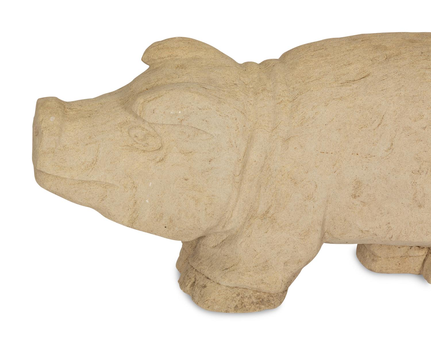 Pig and Child on Toy Horse (two works)
